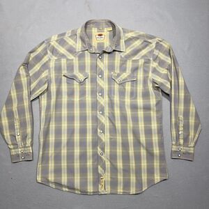 LARRY‎ MAHAN Cowboy Western Shirt Size 2XL Diamond Pearl Snap Gray Cowboy